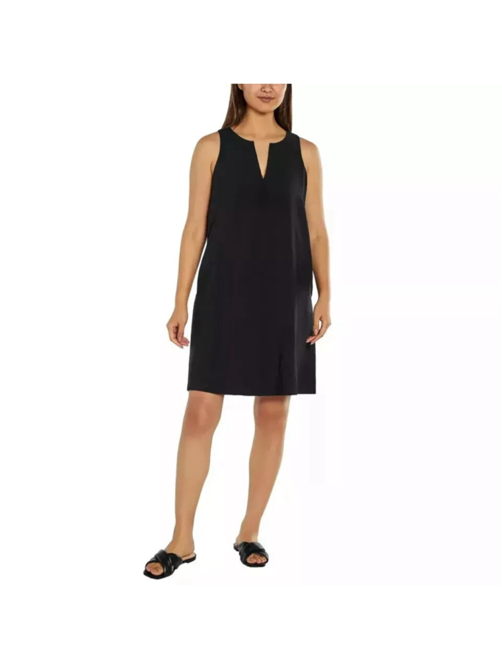 NWOT Banana Republic A-Line Dress Size Large Black Minimalist Travel LBD U8